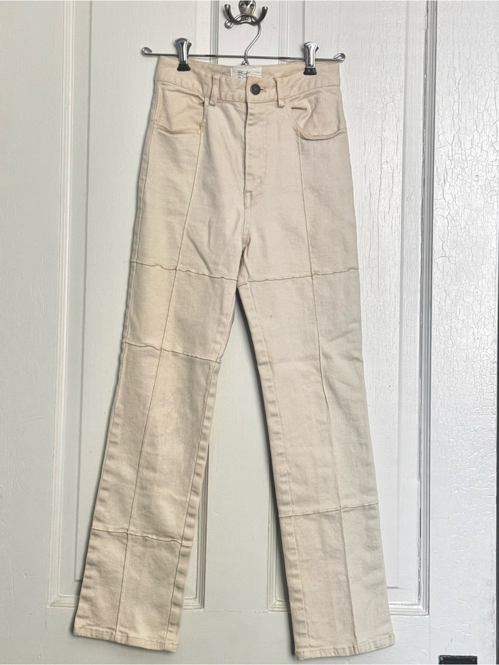 The Native One Boutique Cream High-Rise Paneled Jeans